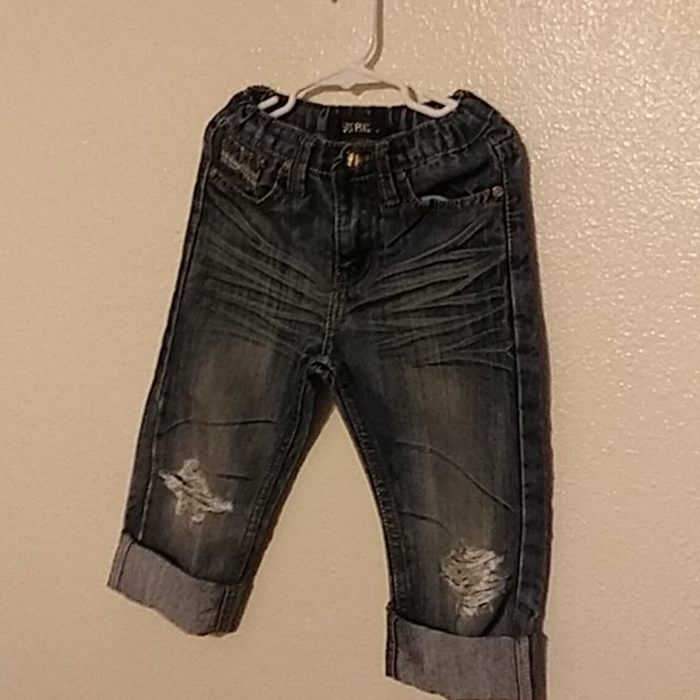 REBEL boy size 5 distress JEANS